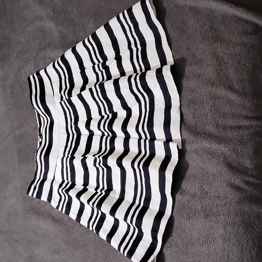 Ann Taylor Black and White Striped Skirt